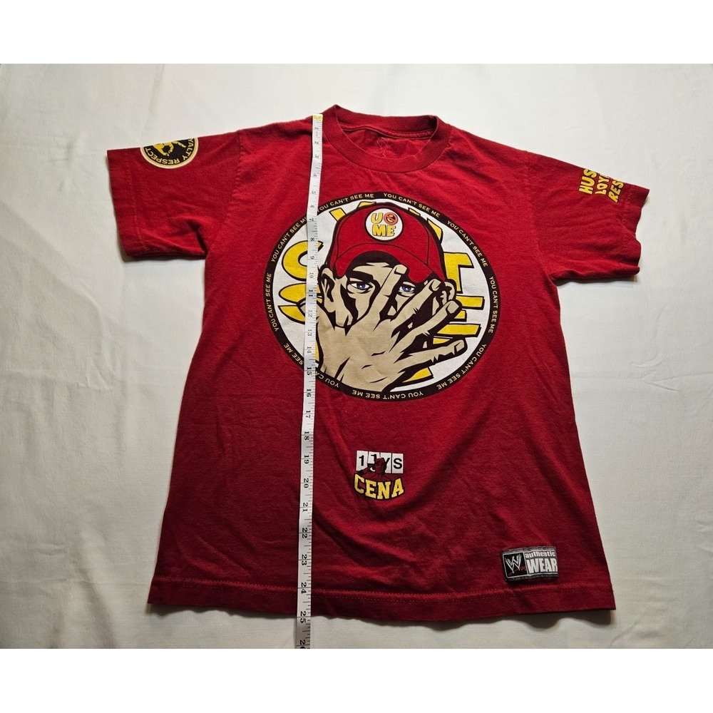 WWE John Cena You Can't See Me T-Shirt Men Size S Red Cotton 2010s Used - Picture 11 of 12